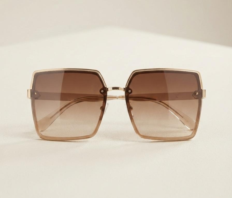 Lentes de sol cuadrados marrones