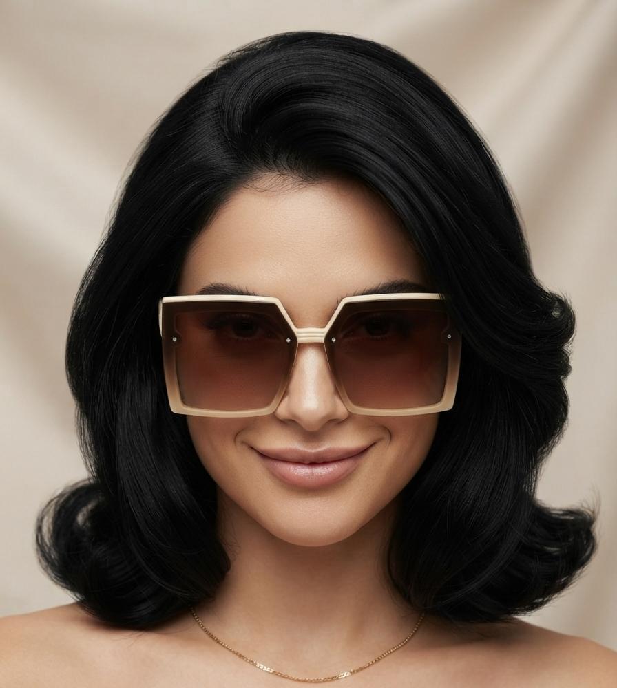 Lentes de Sol Cuadrados grandes en color crema