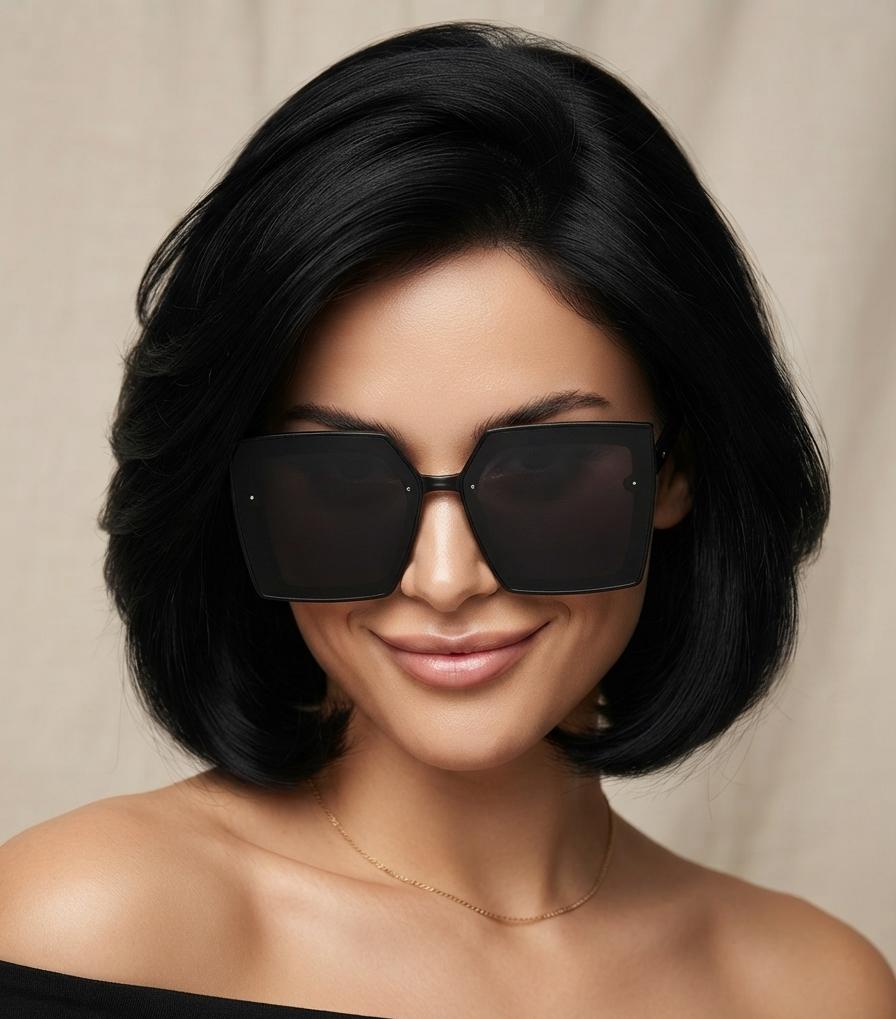 Lentes de Sol Cuadrados grandes en color crema