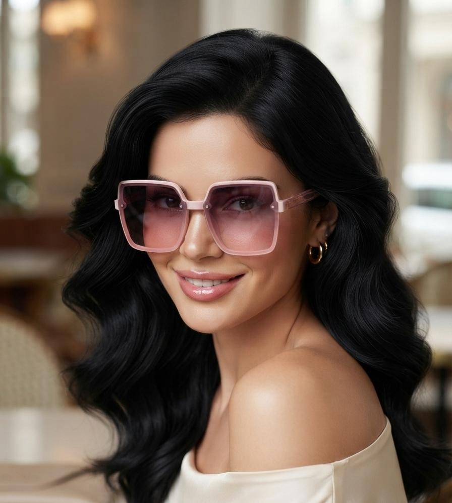 Lentes de sol cuadrados marrones